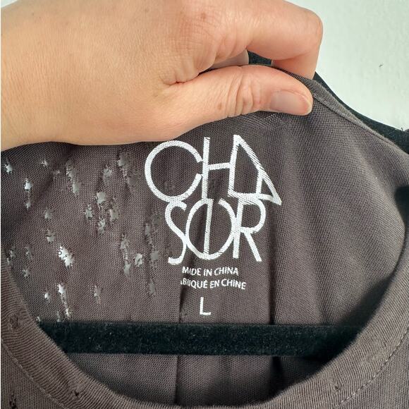 Chaser Distressed ACDC Gray Tank Top Size Large - Picture 3 of 7